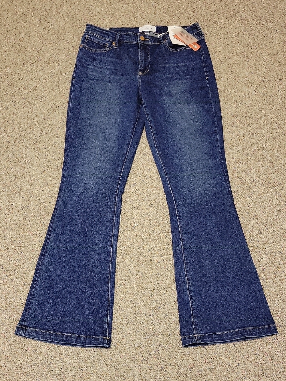 Dear John Rosa Mid Rise Dark Blue Flare Jeans Sz 31 New Denim 34" Inseam